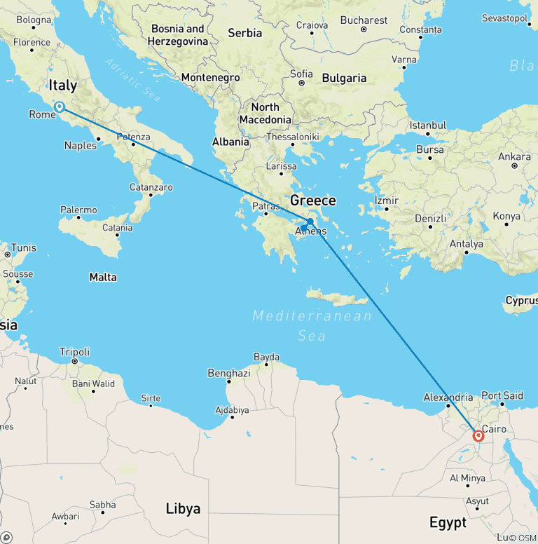 Map of Ancient Wonders: Rome Athens Cairo (Classic, Summer)