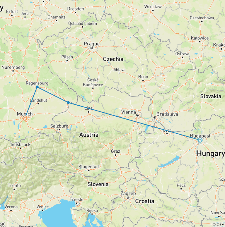 Map of Danube Delights & Oktoberfest