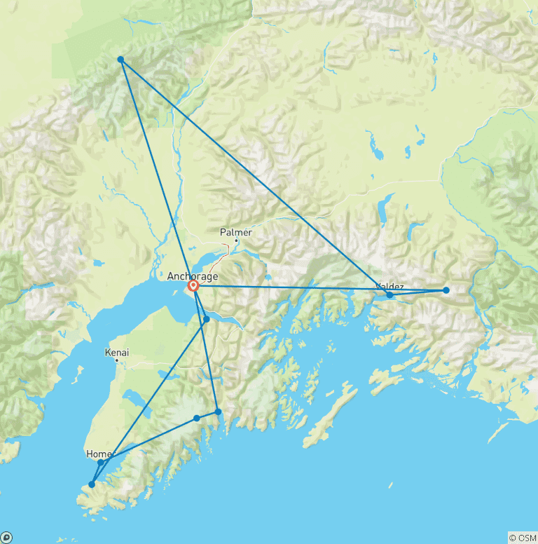 Map of Awesome Alaska Camping - 20 days