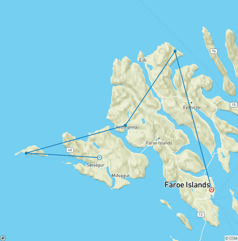 Map of Walking in the Faroe Islands