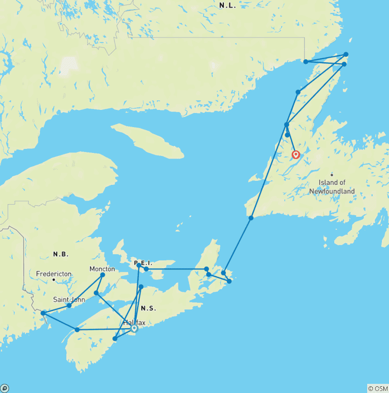 Map of East Canada Uncovered (Small Group) - 18 days