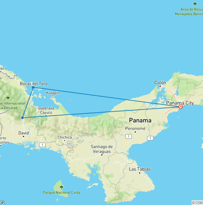 Map of Panama Highlights: City, Highlands, and Island Escapes