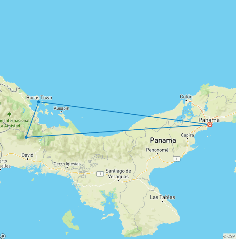 Map of Panama Highlights: City, Highlands, and Island Escapes