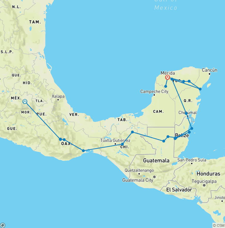 Map of Contrasts of Mexico + Yucatan Peninsula Extension (New)