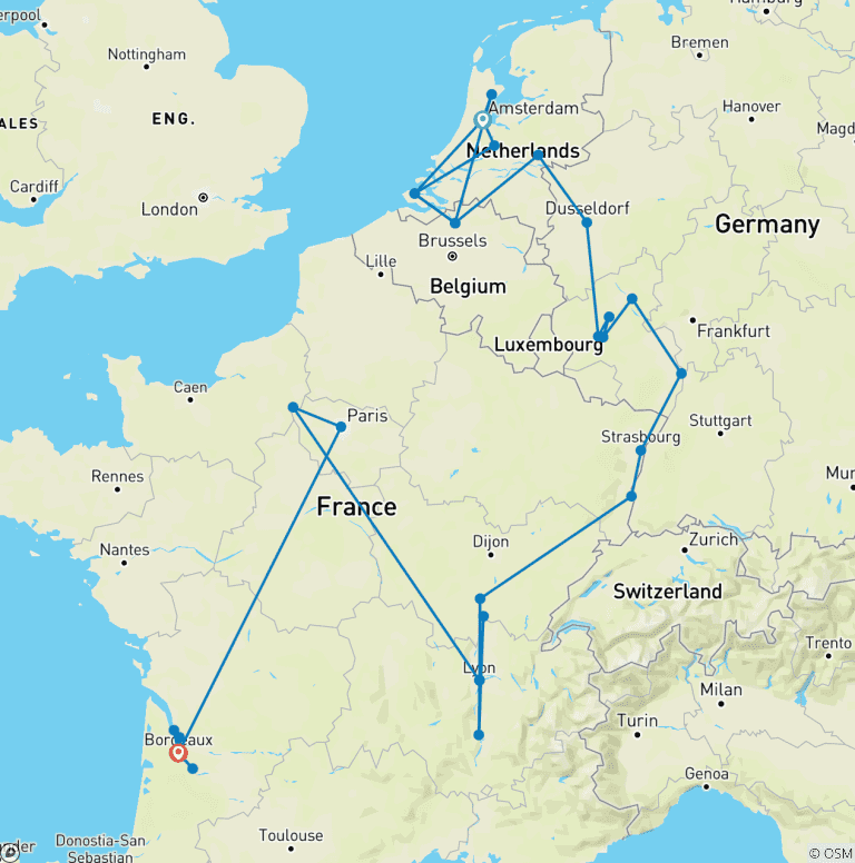 Map of Enchanting Rivers of Europe Grand Journey