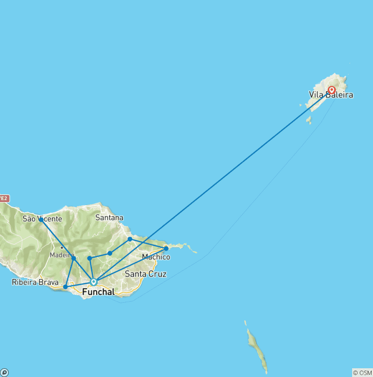 Map of Flower Paradise Madeira and its Little Sister Porto Santo