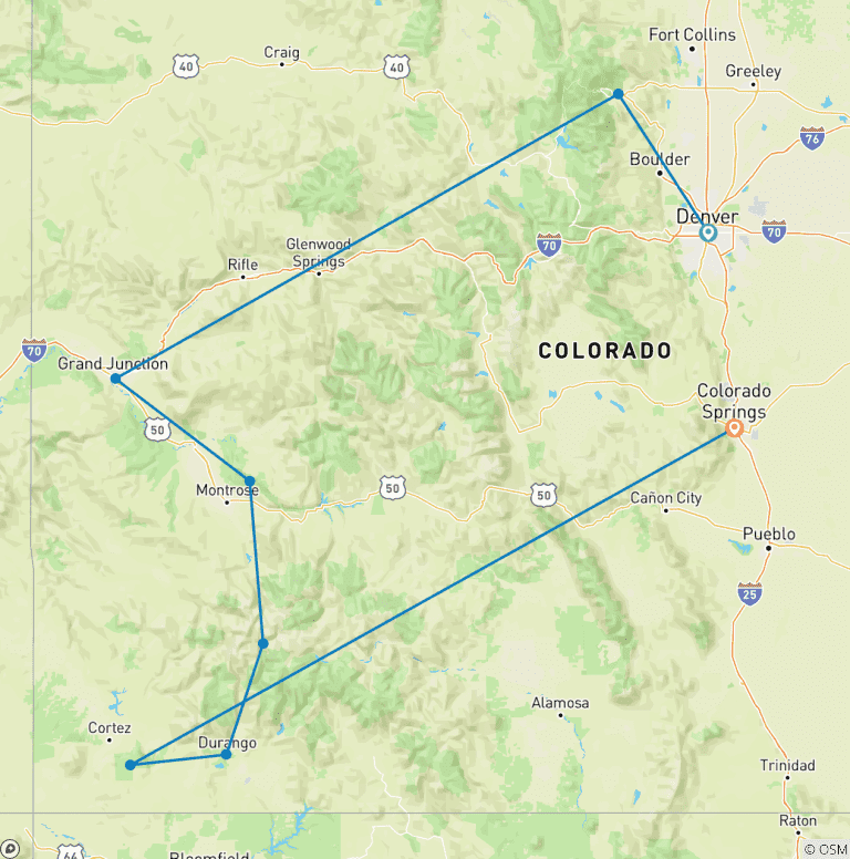 Map of Historic Trains of the Colorado Rocky Mountains