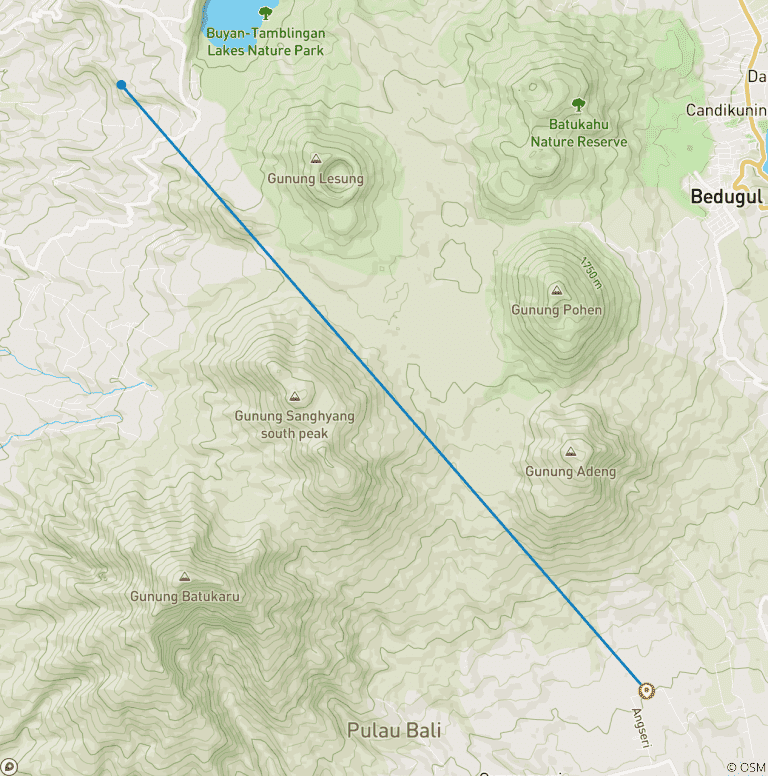 Map of 3-Days Luxury Munduk Bali Escape