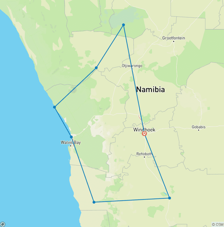 Map of Upgraded - Highlights of Namibia