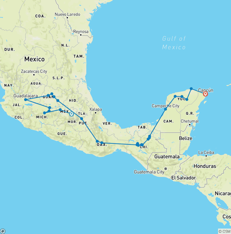 Map of The Mariachi route