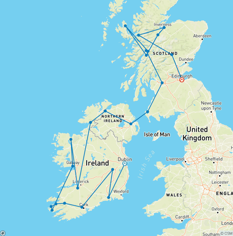 Map of Best of Ireland and Scotland