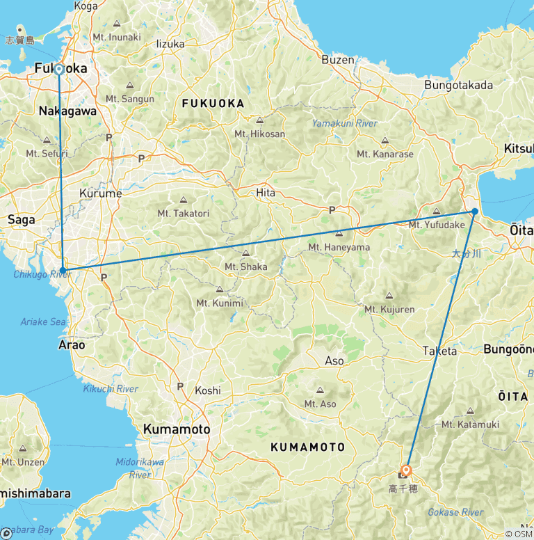 Map of Craft Kyushu 9 days