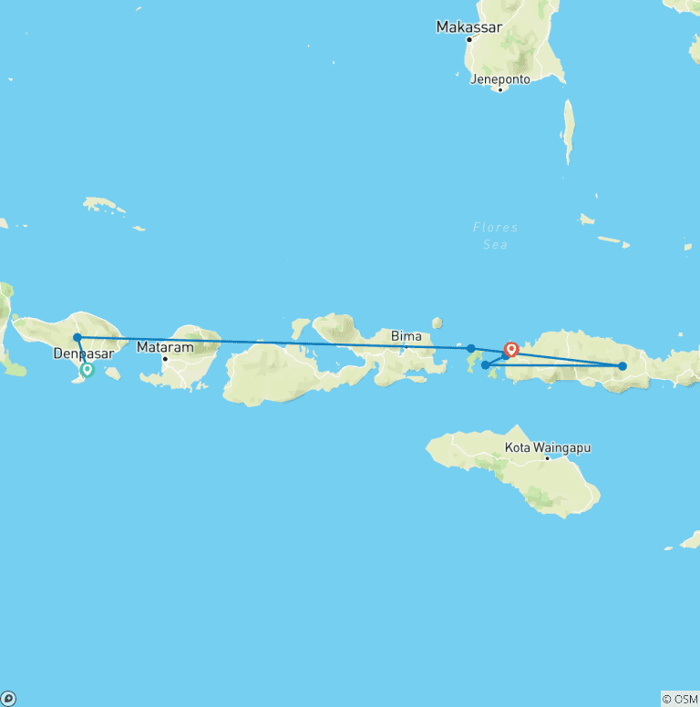 Map of Komodo & Flores Sail