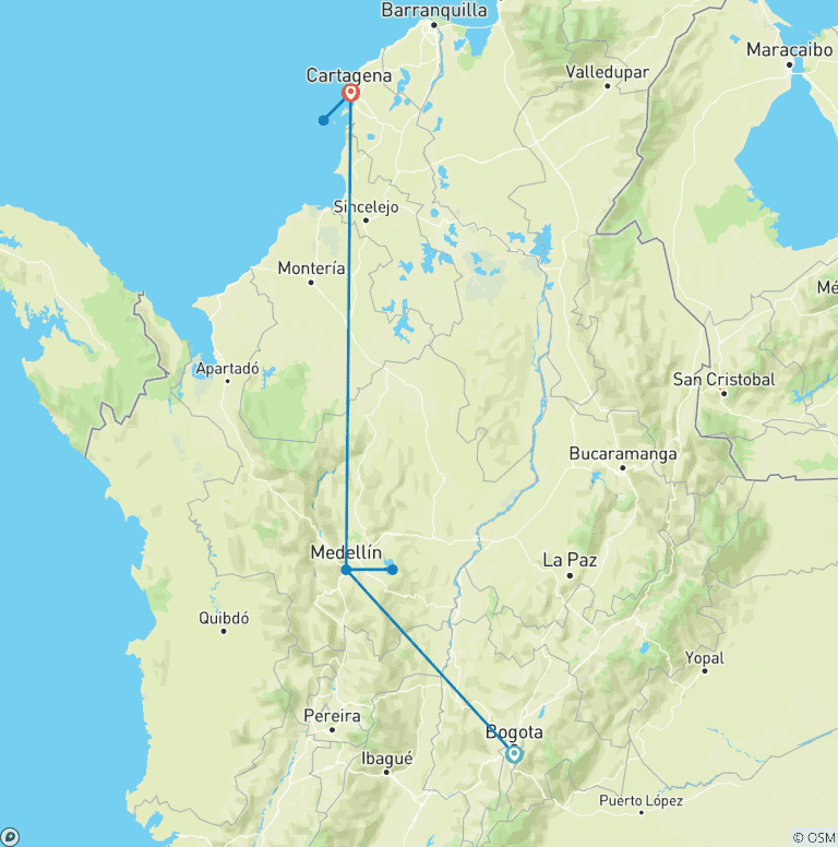 Map of COLOMBIA: THE MAGIC OF SOUTH AMERICA