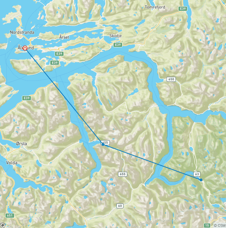 Map of Nordic Bites & Fjord Sights in Classe