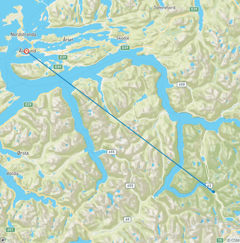 Map of Fjord to Fork In Classe