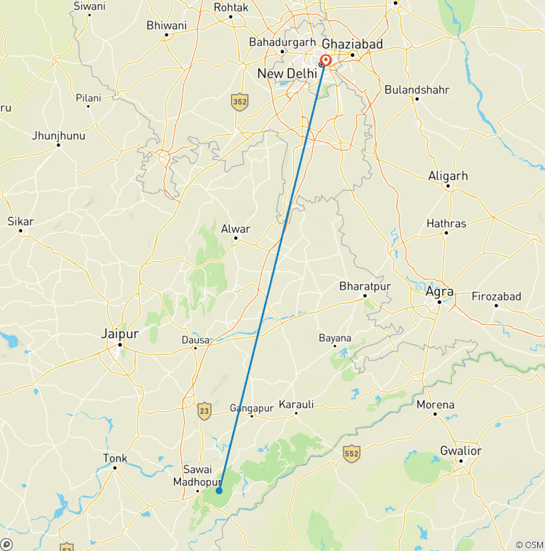Map of Ranthambhore National Park Tour 3 Days - ALL INCLUISVE