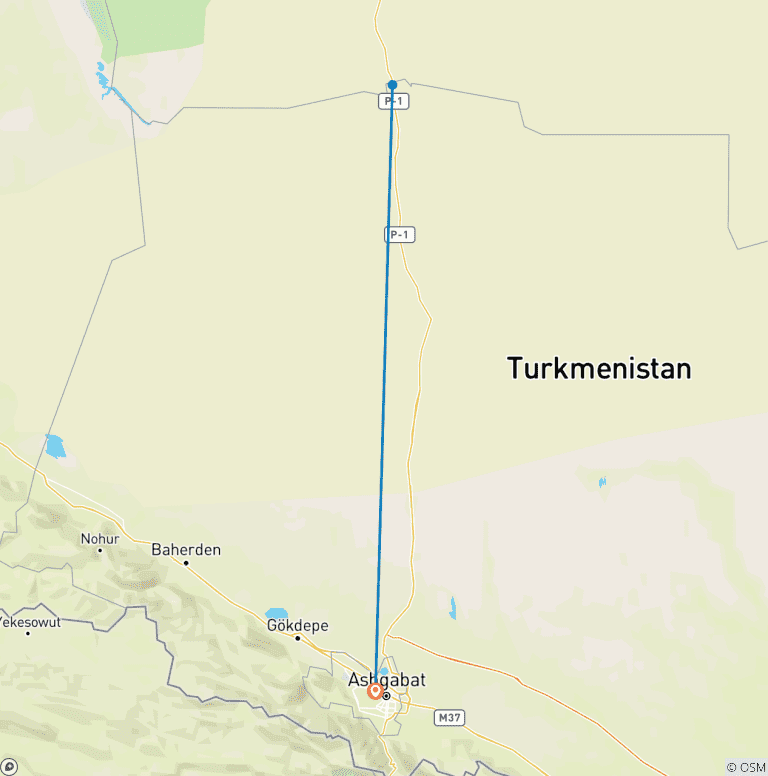 Map of Turkmenistan Group Trip