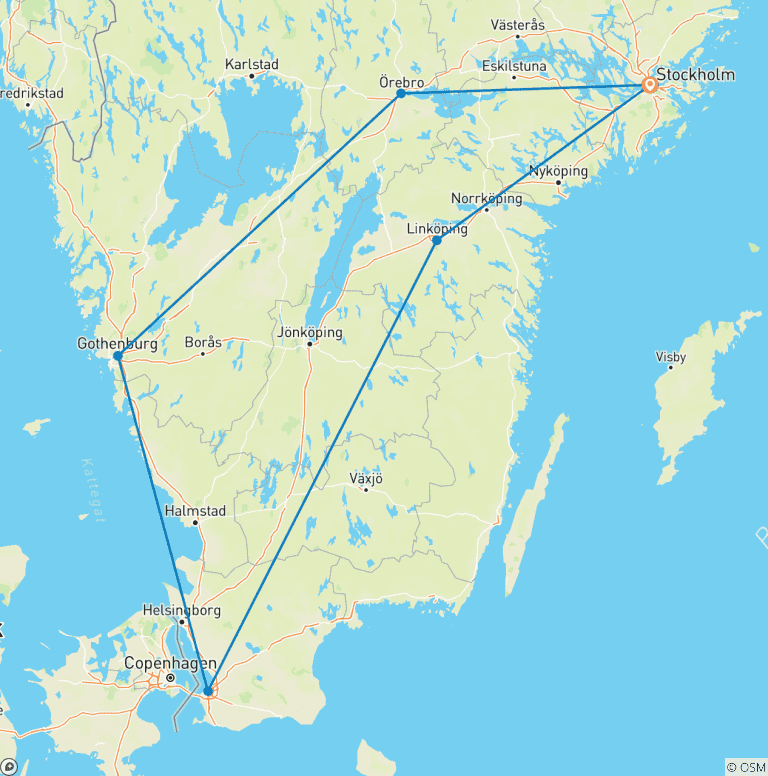 Map of Highlights of Sweden