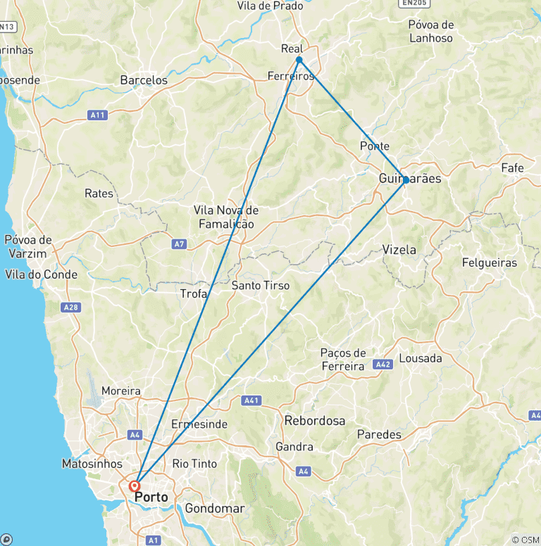 Map of Highlights of Portugal - 5 Days