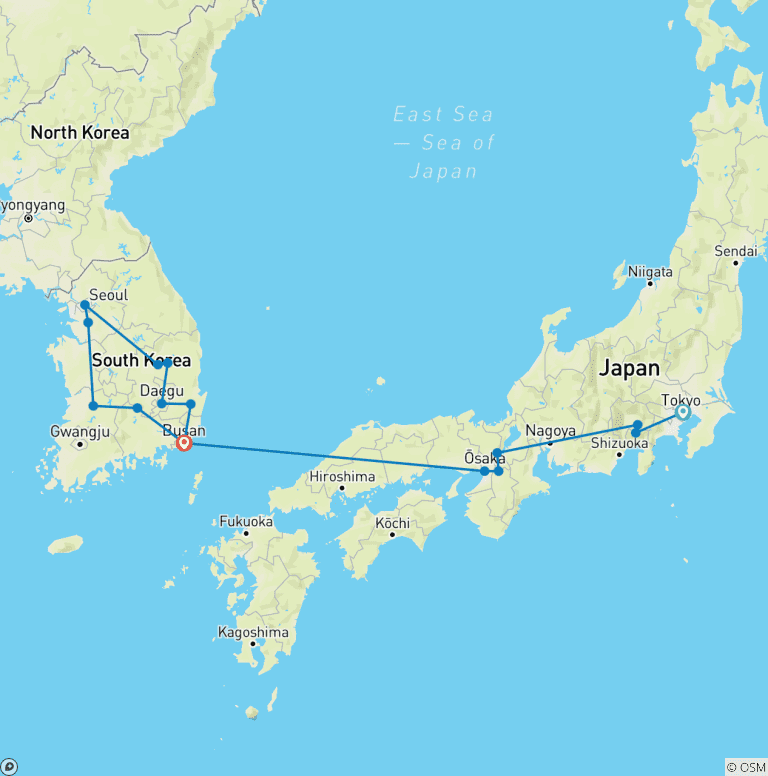 Map of Essential Japan and Complete Korea