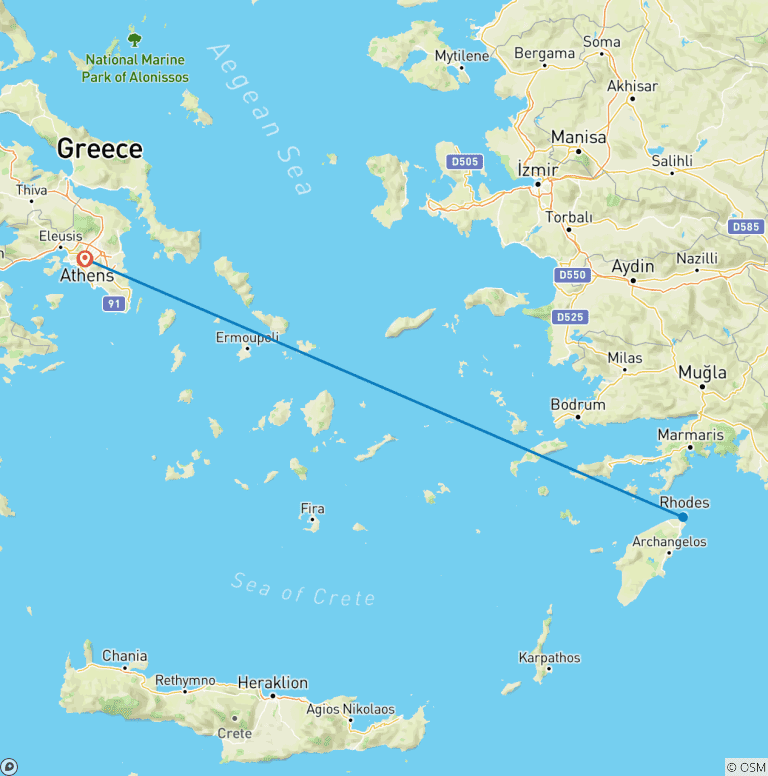 Map of Marvelous Greece Trip