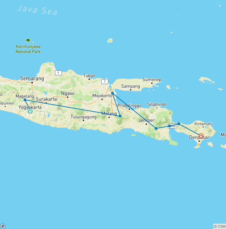 Map of Indonesia: Yogyakarta, Java & Ubud