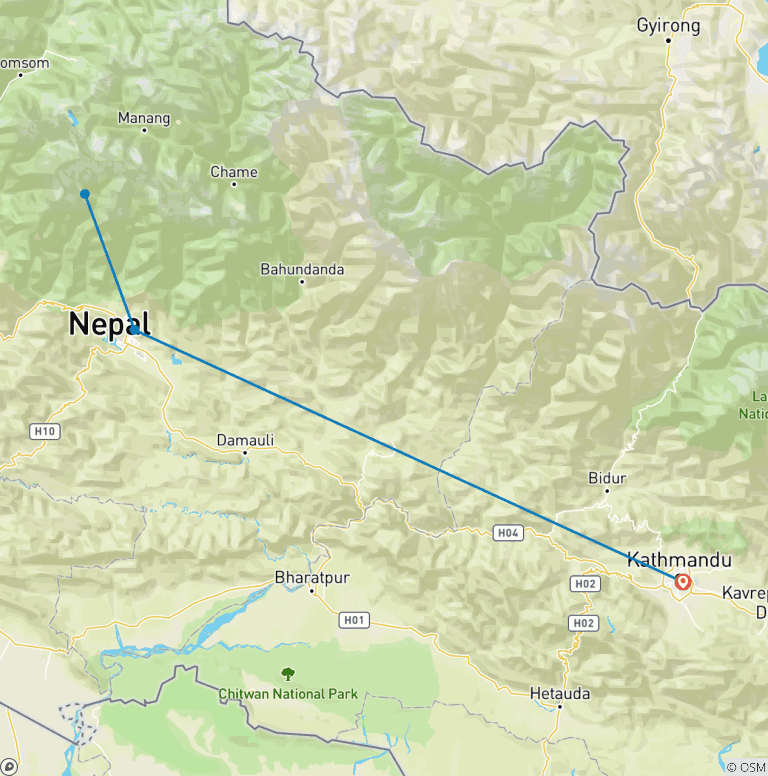 Map of Annapurna Dhaulagiri in Comfort