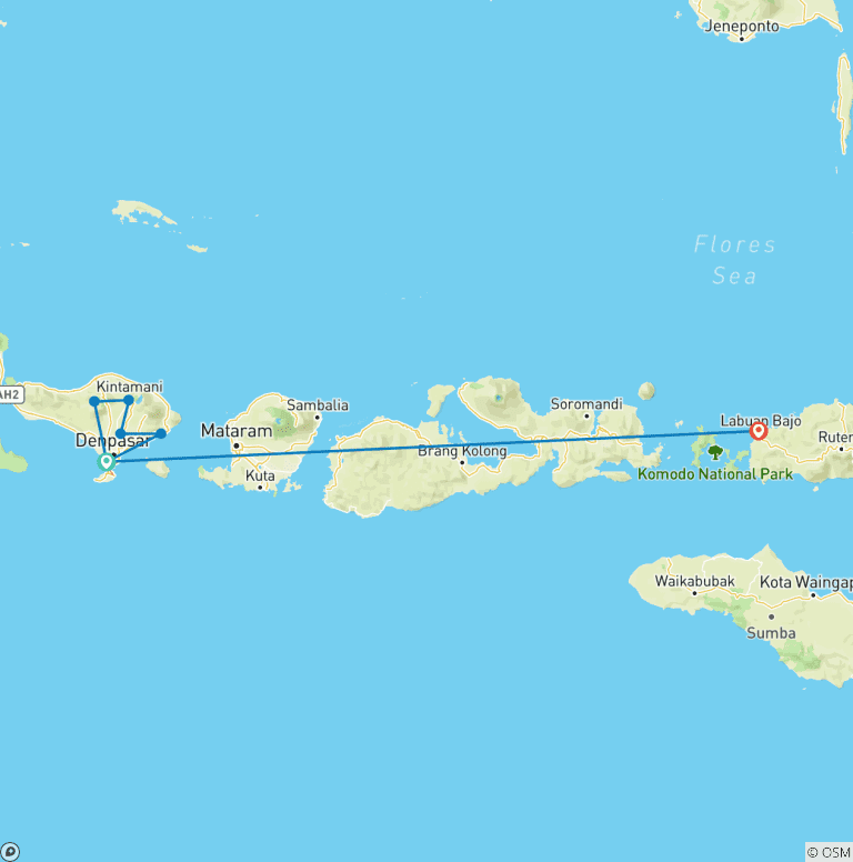 Map of Indonesia: Bali & Komodo Island