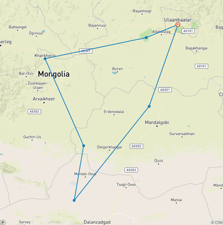 Map of Mongolia Encompassed: Naadam Festival