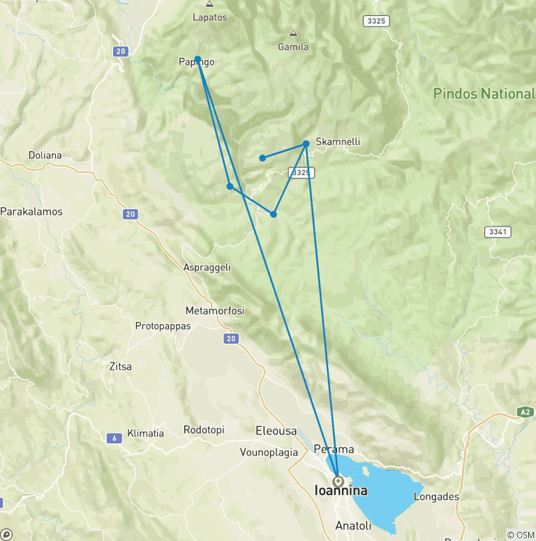 Map of Zagori At Your Pace: Inn To Inn Hiking In The Pindus Mountains