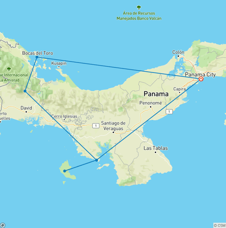 Map of Discover the Unseen Panama 13D/12N