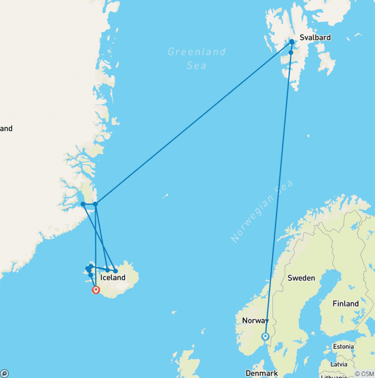 Map of Ultimate Svalbard, Greenland & Iceland in Depth