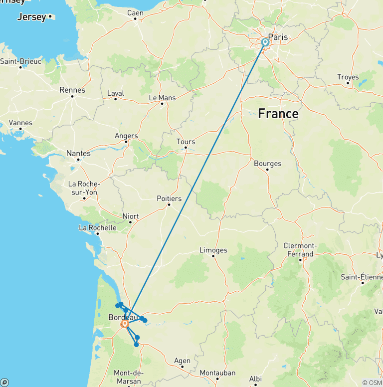 Map of Bordeaux Affair with Highlights of Paris 2026