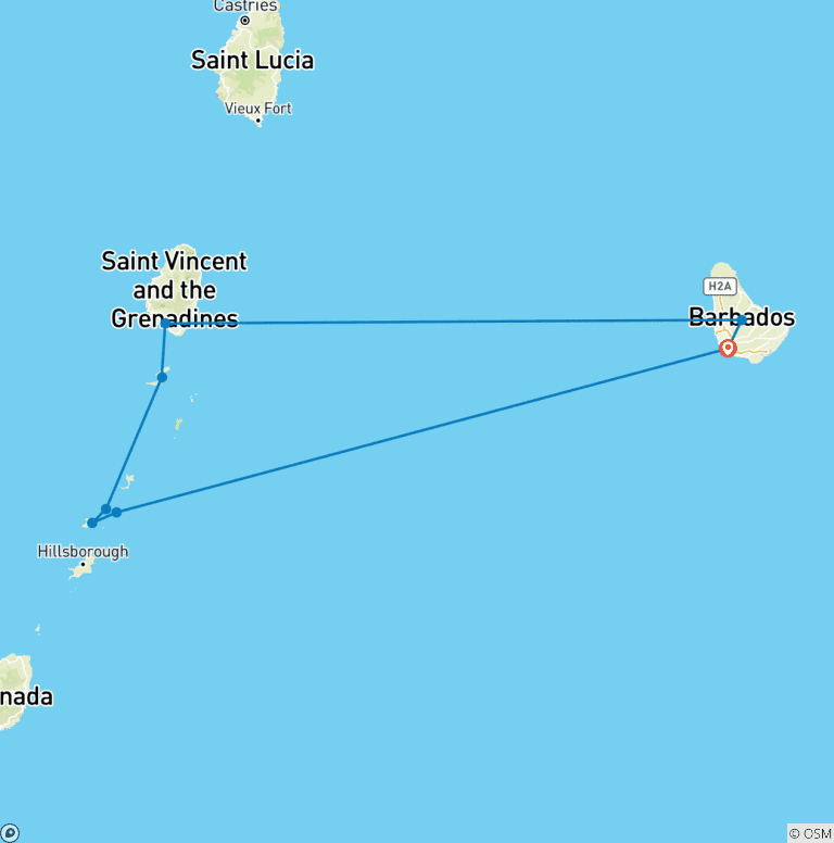 Map of Grenadines & Windwards yachting 2026-2027