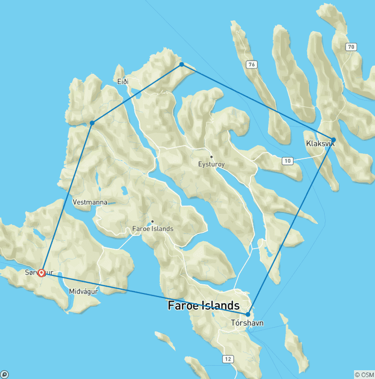 Map of Faroe Islands Self Drive - 6 days