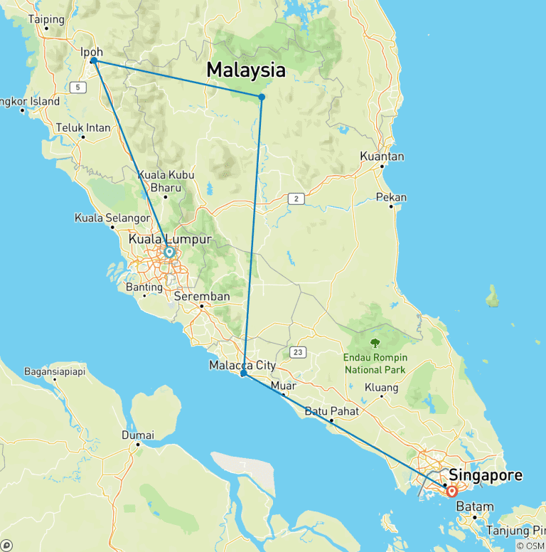 Map of Malaysia's Jungle Railway Adventure