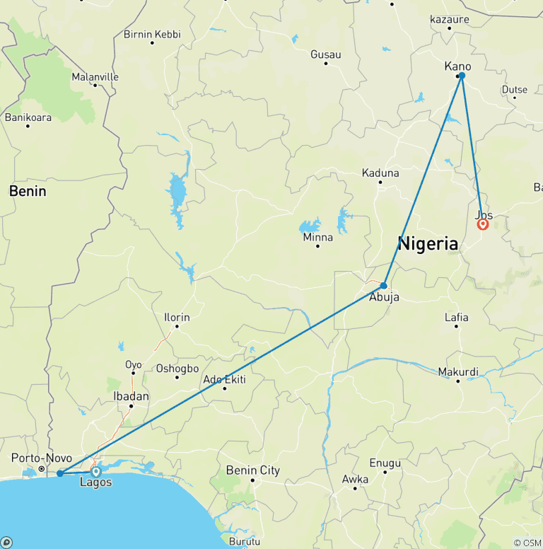 Map of Explore Nigeria’s Hidden Gems in 5 Days