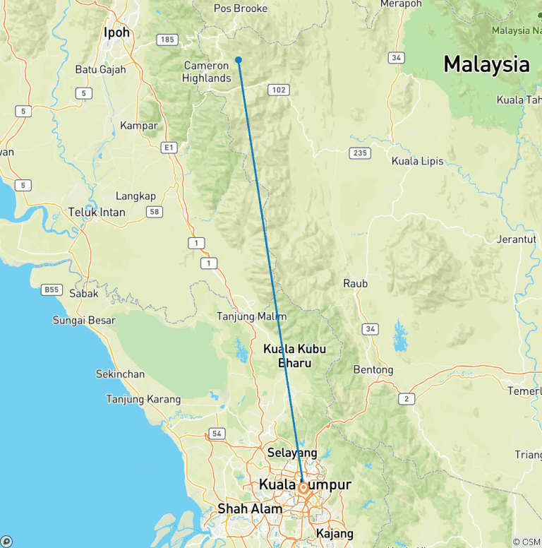Map of 7 Day Best of Kuala Lumpur Attractions