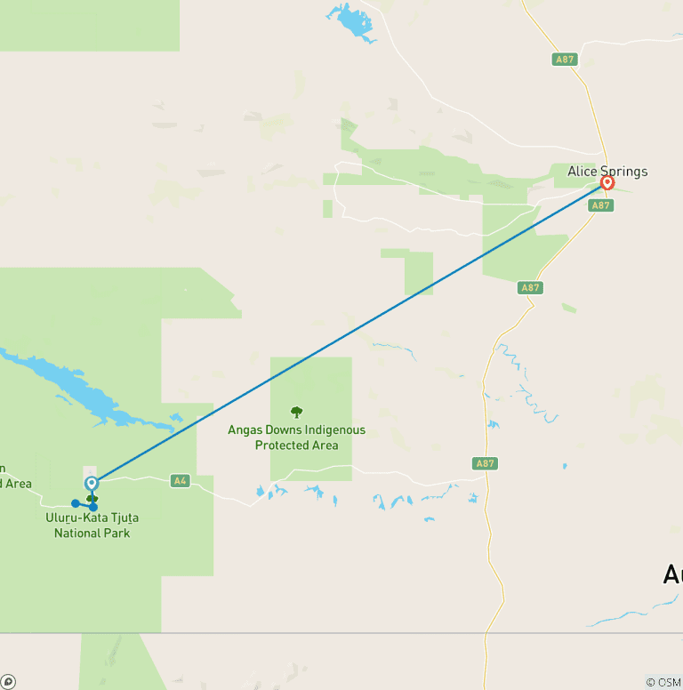 Map of Uluru & Kata Tjuta Express