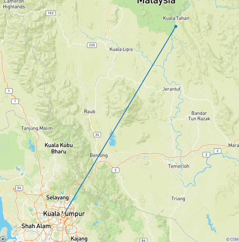 Map of Wild Taman Negara Express - 3 days