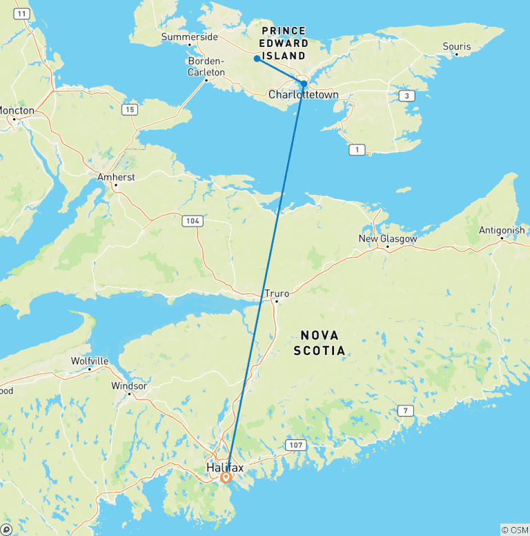 Map of Prince Edward Island Discovery - 5 days