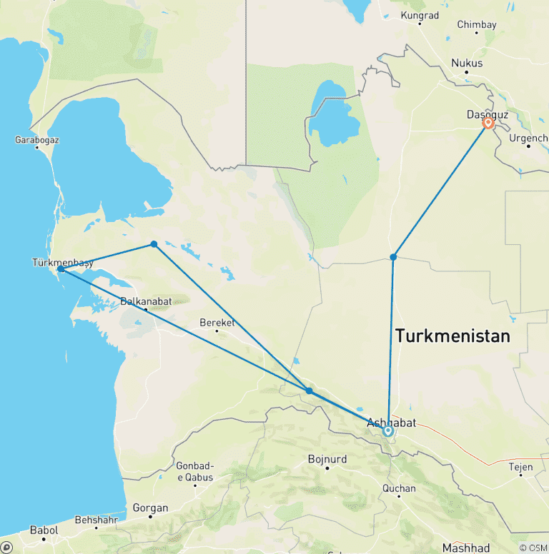 Map of Discover Turkmenistan