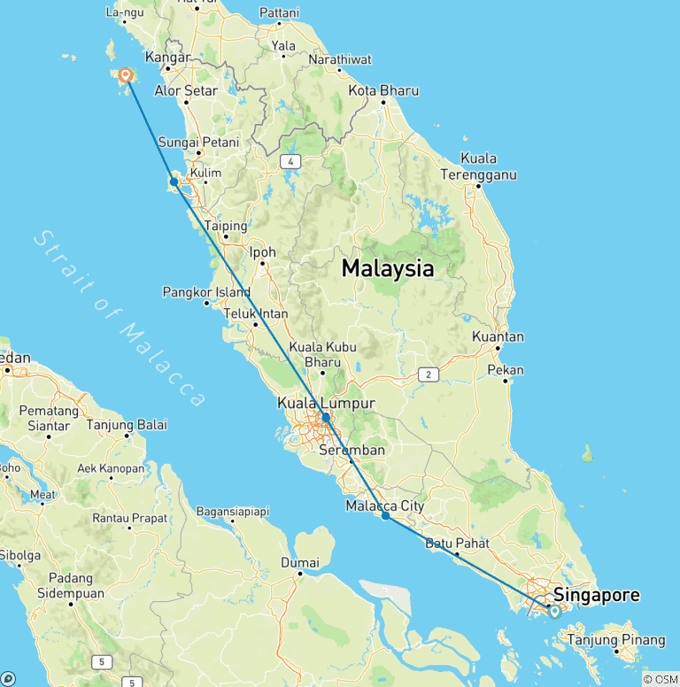 Map of SAGA - Multi Countries - Malay Peninsula (14-Days)