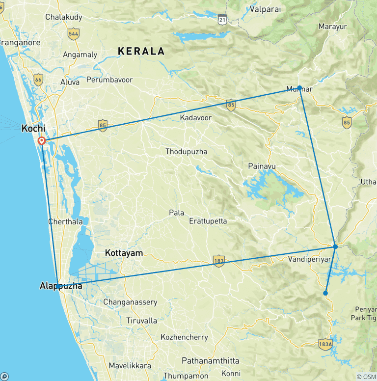 Map of Explore Kerala with Beauty and Skincare Ayurvedic Therapy