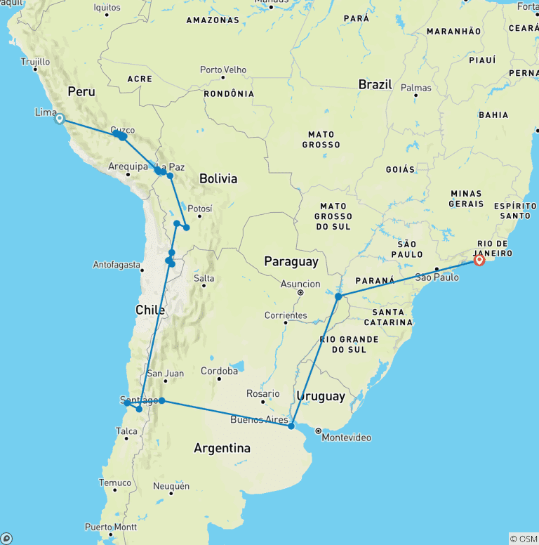 Map of Ultimate South America
