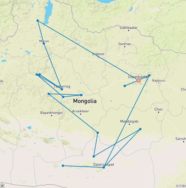 Map of Mongolia & Naadam Festival