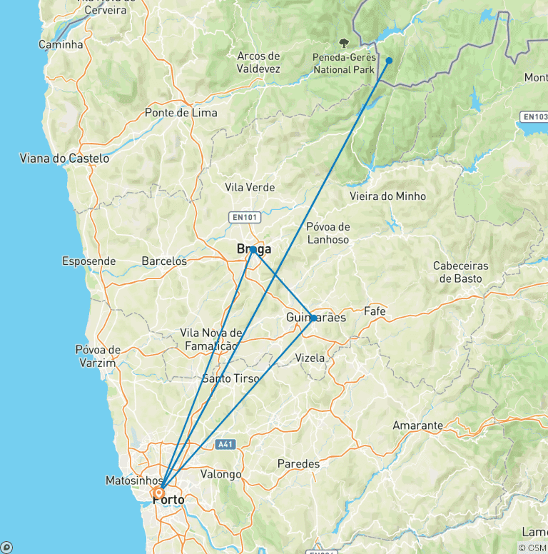 Map of 5 Days in Porto: Exploring Nature, Culture & Historic Cities