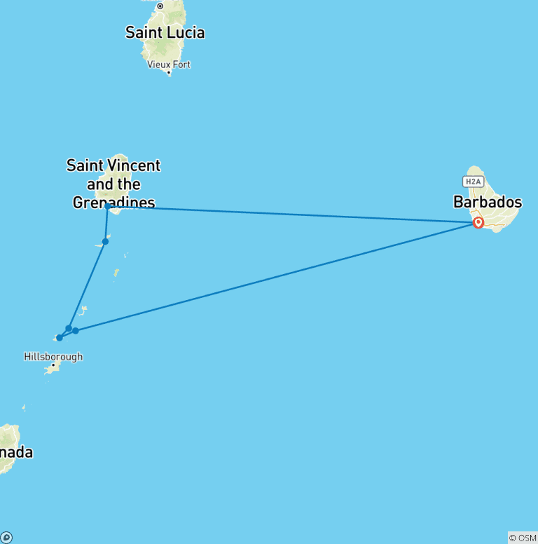 Map of Grenadines & Windwards yachting 2027-2028
