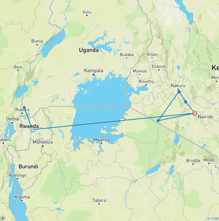 Map of Premium Uganda, Rwanda & Kenya